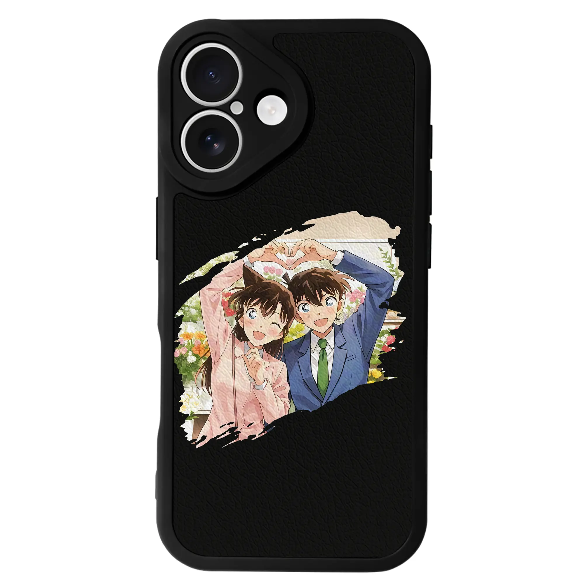 名探偵コナン グッズ 江戸川 コナン - IPhone 16シリーズ対応 ・ シリコンスマホケース ・ レザー調 ・ 高精度フィット ・ 耐衝撃 ・ ワイヤレス充電対応 ・ 精密カット